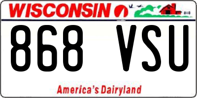 WI license plate 868VSU