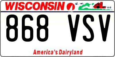WI license plate 868VSV