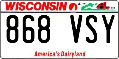 WI license plate 868VSY