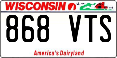 WI license plate 868VTS