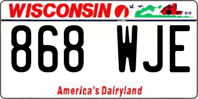 WI license plate 868WJE