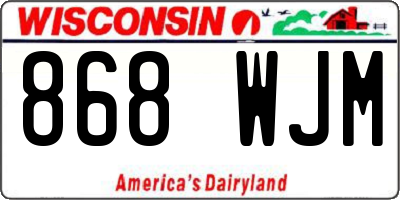 WI license plate 868WJM