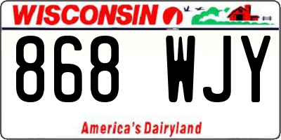 WI license plate 868WJY