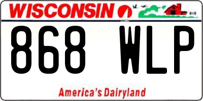 WI license plate 868WLP