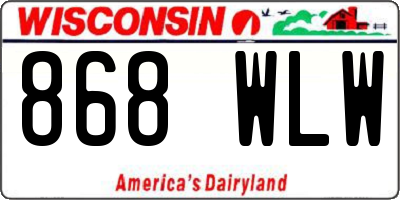 WI license plate 868WLW