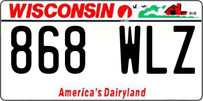 WI license plate 868WLZ