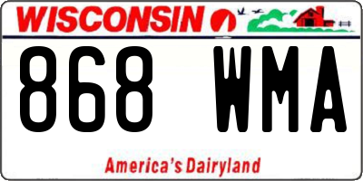 WI license plate 868WMA