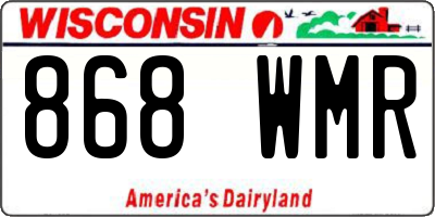 WI license plate 868WMR