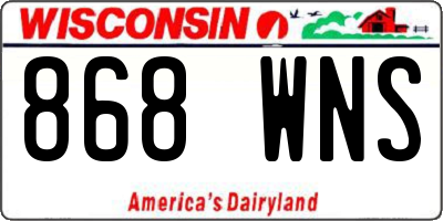 WI license plate 868WNS