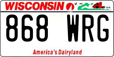 WI license plate 868WRG