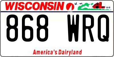 WI license plate 868WRQ