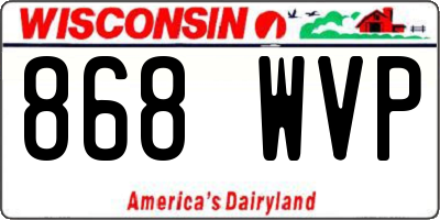 WI license plate 868WVP