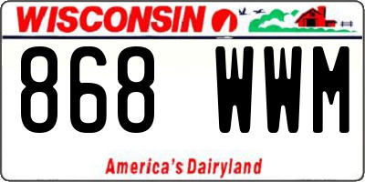 WI license plate 868WWM