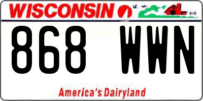 WI license plate 868WWN