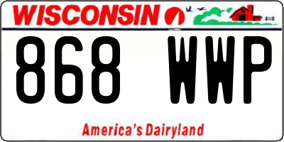 WI license plate 868WWP