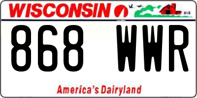 WI license plate 868WWR