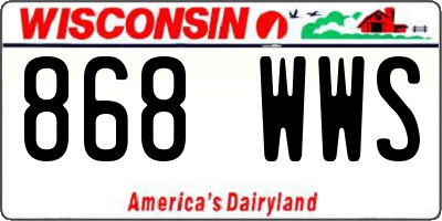 WI license plate 868WWS