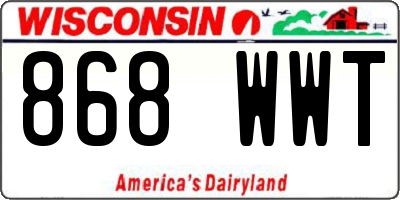 WI license plate 868WWT