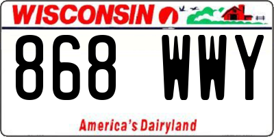 WI license plate 868WWY