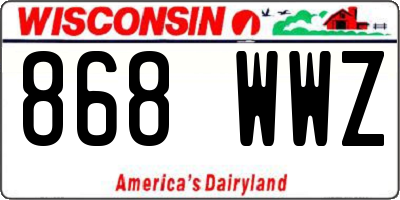 WI license plate 868WWZ