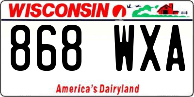 WI license plate 868WXA