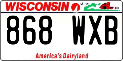 WI license plate 868WXB