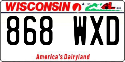 WI license plate 868WXD
