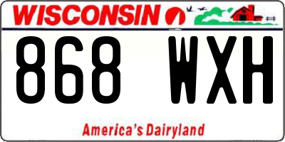 WI license plate 868WXH