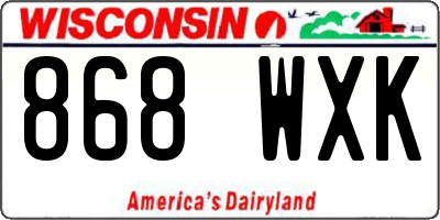 WI license plate 868WXK
