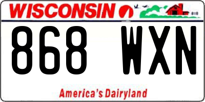 WI license plate 868WXN