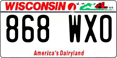 WI license plate 868WXO