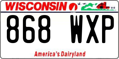 WI license plate 868WXP