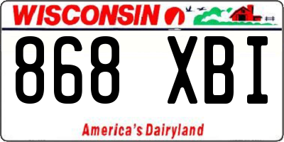WI license plate 868XBI