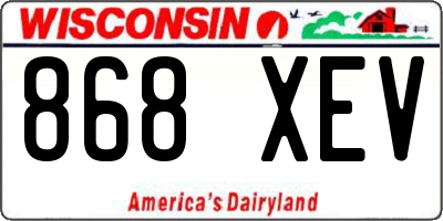 WI license plate 868XEV