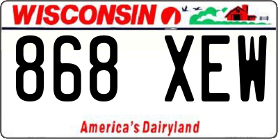 WI license plate 868XEW