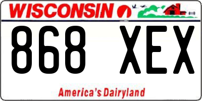 WI license plate 868XEX