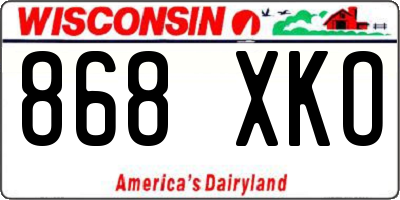 WI license plate 868XKO