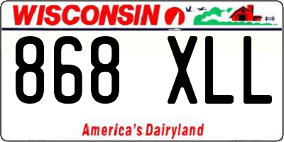 WI license plate 868XLL