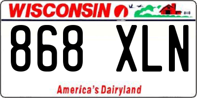 WI license plate 868XLN