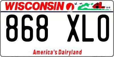 WI license plate 868XLO