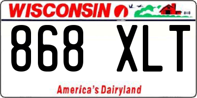 WI license plate 868XLT