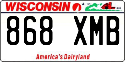 WI license plate 868XMB