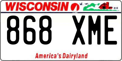 WI license plate 868XME