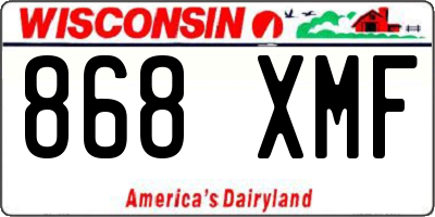 WI license plate 868XMF