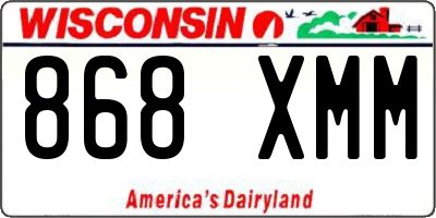 WI license plate 868XMM
