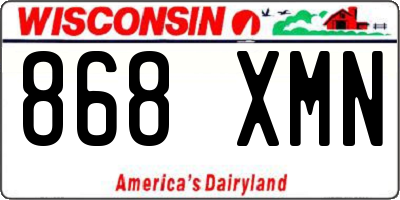 WI license plate 868XMN