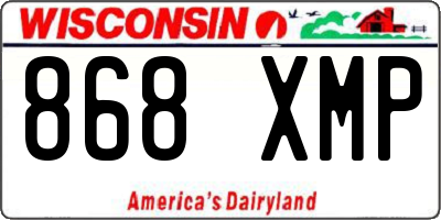 WI license plate 868XMP