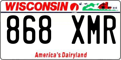 WI license plate 868XMR