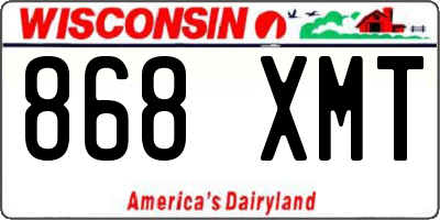 WI license plate 868XMT