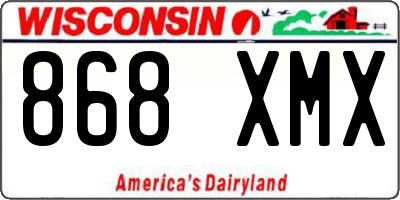 WI license plate 868XMX